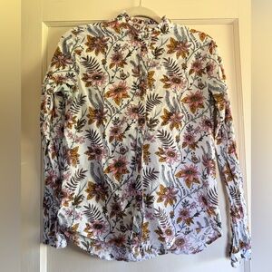Scotch & Soda Amsterdams Blauw Boho Floral Ruffle Cotton Blouse. XS - EUC